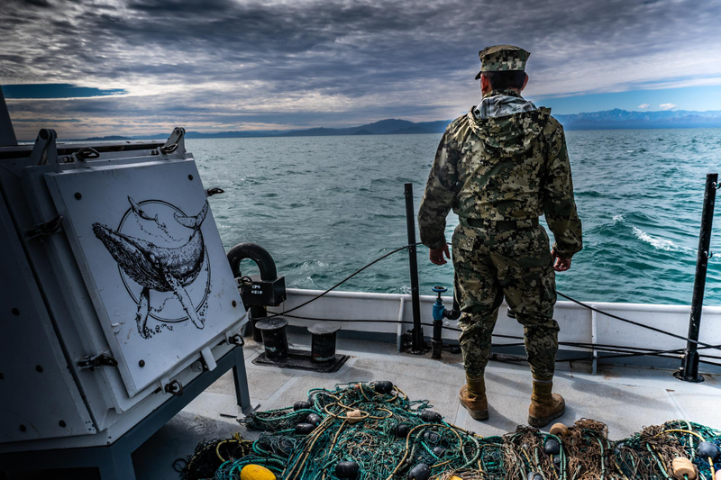 A patrol ship in the vaquita refuge.